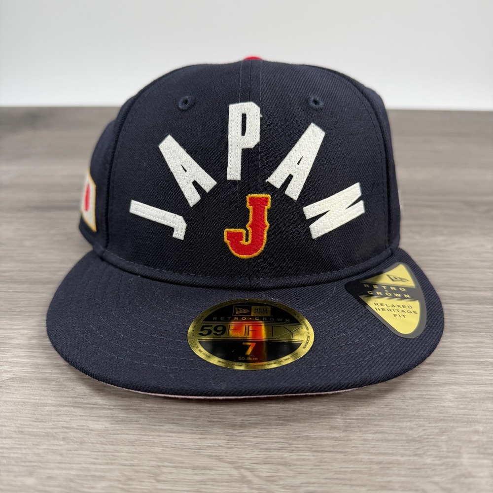Japan WBC 2026 New Era 59FIFTY Fitted Hat Navy Size 7 Retro Crown Heritage Fit